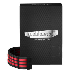 CableMod C-Series PRO ModMesh Cable Kit for RMi/RMx/RM (Black Label) - juodos spalvos/raudonos spalvos