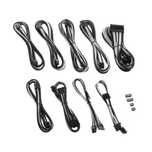 CableMod C-Series PRO ModMesh Cable Kit for RMi/RMx/RM (Black Label) - juodos spalvos/baltos spalvos - Image 2