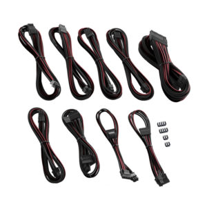 CableMod C-Series PRO ModMesh Cable Kit for Corsair AXi/HXi/RM (Yellow Label) - juodos spalvos/blutrot - Image 2