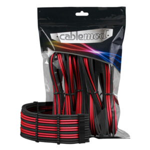 CableMod PRO ModMesh Cable Extension Kit - juodos spalvos/raudonos spalvos