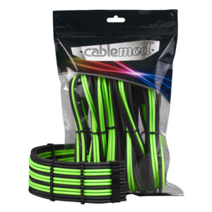CableMod PRO ModMesh Cable Extension Kit - juodos spalvos/hellžalios spalvos