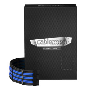 CableMod PRO ModMesh RT ASUS/Seasonic/Phanteks Cable Kits - juodos spalvos/mėlynos spalvos