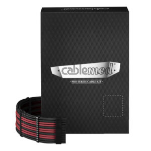 CableMod PRO ModMesh RT ASUS/Seasonic/Phanteks Cable Kits - juodos spalvos/blood raudonos spalvos