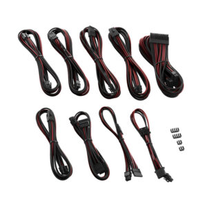 CableMod PRO ModMesh RT ASUS/Seasonic/Phanteks Cable Kits - juodos spalvos/blood raudonos spalvos - Image 2