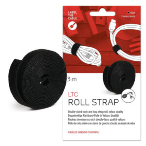 LABEL THE CABLE Dual Velcro Roll 3m - juodos spalvos