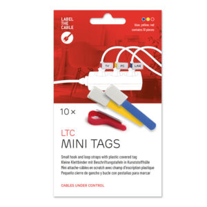 LABEL THE CABLE Mini Velcro Ties 10 Pack - mixed colours