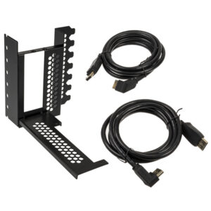 CableMod vertical graphics card holder with PCIe x16 riser cable, 2x DisplayPort - juodos spalvos