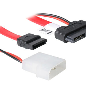 Akasa SATA Combo Cable Slimline iki SATA / Molex - 40cm