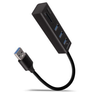 AXAGON HMA-CR3A Multiport-Hub, USB 3.0 Typ A, 3x USB-A, SD, microSD