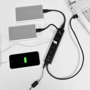 AXAGON HUE-SA7BP USB-A-Hub, 7x USB 3.0, 1x Micro-USB - 400 mm kabelis, Power Supply - Image 2