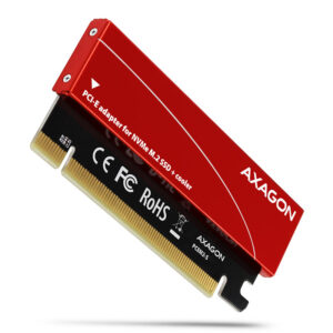 AXAGON PCEM2-S PCIe-3.0-x16-Adapter, 1x M.2-NVMe-SSD, bis 2280 - passive cooling