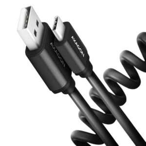 AXAGON BUCM-AM10TB Twister cable, USB-C to USB-A 2.0, black - 0.6m