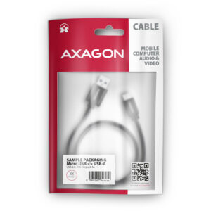 AXAGON BUMM-AM20AB Cable Micro-USB to USB-A 2.0, black - 2m - Image 2
