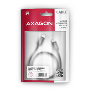 AXAGON BUCM3-CM30AB USB-C to USB-C cable 3.2 Gen 1, 3 m, PD 60W, 3A, braided - black - Image 2