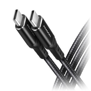 AXAGON BUCM-CM30AB USB-C to USB-C 2.0 Cable, 3 m, PD 60W, 3A, braided - black - Image 1