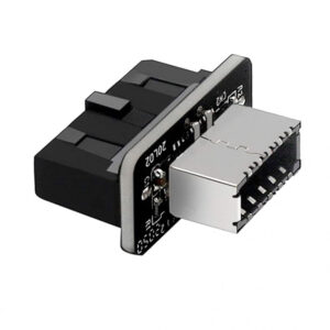 Grey internal 19-pin connector (USB 3.0) to USB 3.1 Type-E 20-pin Key A - 180 degrees - Image 1