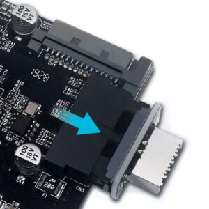 Grey internal 19-pin connector (USB 3.0) to USB 3.1 Type-E 20-pin Key A - 180 degrees - Image 2