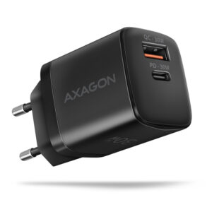 AXAGON ACU-PQ30 įkroviklis QC3.0, 4.0/AFC/FCP/PPS/Apple + PD USB-C, 30W - juodos spalvos - Image 1