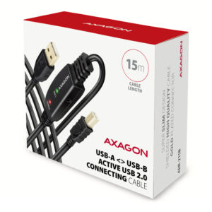 AXAGON ADR-215B active USB 2.0 connection cable, USB-A to USB-B - 15m - Image 2