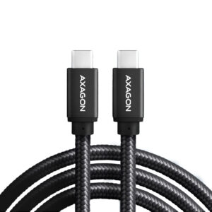 AXAGON BUCM2-CM20AB Charging Cable USB-C to USB-C 2.0, 2m, PD 240W 5A, Aluminium - Black - Image 2