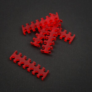 King Mod Service 14-Slot Cable Comb 3mm small - raudonos spalvos - set of 5