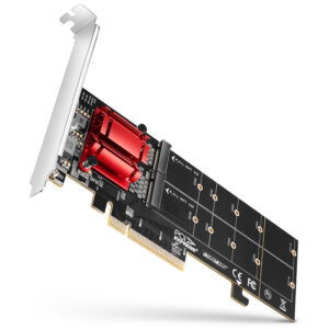 AXAGON PCEM2-ND PCIe adapter for two M.2 SSDs - Image 1