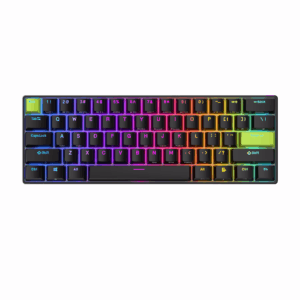 Royal Kludge RK C61 HE - US layout - Mint Magnetic Switches - Black Green (Juoda) Žaidimų Klaviatūra