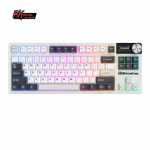 Royal Kludge RK S85 - US layout - Hot-Swappable Cloud Switches - White Night (Balta) Belaidė Žaidimų Klaviatūra