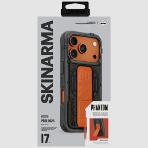 Skinarma Phantom dėklas skirtas Apple iPhone 17 Pro Magnetic Charging + Grip Stand Olive - Image 2