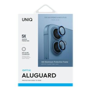 UNIQ Optix Aluminium Camera Lens Protector Apple iPhone 16 6.1" / 16 Plus 6.7" pearl blue szkło na obiekty - Image 2
