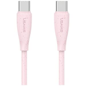 Kabelis USAMS Green Series SJ716 60W USB-C į USB-C 1m rožinės spalvos