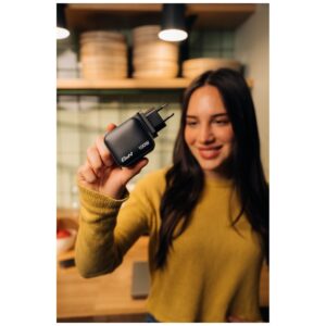 Laidinis įkroviklis Verbatim Mini GaN 100W 2xUSB-C PD/1x USB-A QC juodos spalvos 32230 - Image 6