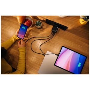Laidinis įkroviklis Verbatim Mini GaN 100W 2xUSB-C PD/1x USB-A QC juodos spalvos 32230 - Image 7