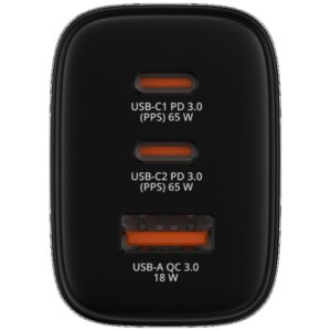 Verbatim Essentials laidinis įkroviklis GaN 65W juodos spalvos 32352 - Image 3