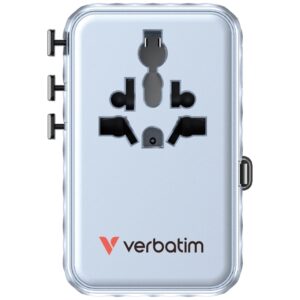 Verbatim kelioninis įkroviklis EU/UK/US GaN 2xUSB-C/2xUSB-A/1xUSB-C PD 100W mėlynos spalvos 30192 - Image 4