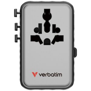 Verbatim kelioninis įkroviklis EU/UK/US GaN 2xUSB-C/2xUSB-A/1xUSB-C PD 100W juodos spalvos 30191 - Image 4