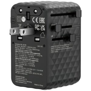 Verbatim Adapter podróżny EU/UK/US GaN 2xUSB-A/3xUSB-C PD 170W juodos spalvos 30190 - Image 4