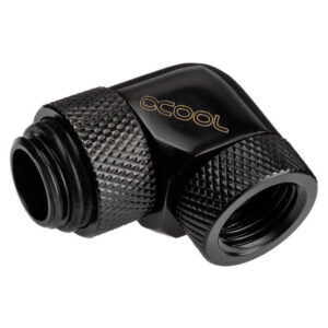 Alphacool Eiszapfen Angle Adapter 90 Degrees Rotatable G1/4 Female to G1/4 Male - Black - Image 1