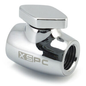 XSPC G1/4 Ball Valve - Brass, Silver-Chrome