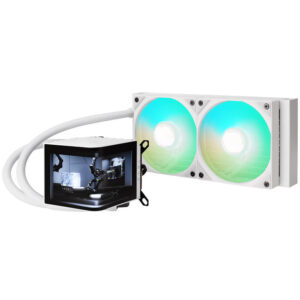 TRYX PANORAMA ARGB 240 All-in-One Liquid Cooling, 3D-AMOLED Display – 240mm, baltos spalvos