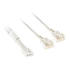 Kolink 1-3 PWM Fan Splitter Cable - 35cm, braided, white
