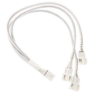 Kolink 1-2 PWM Fan Splitter Cable - 35cm, braided, white - Image 2