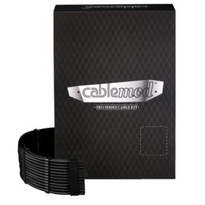 CableMod C-Series Pro ModMesh Sleeved 12V-2x6 12VHPWR Dual StealthSense Cable Kit for Corsair RMi, RMx (Black Label) - juodos spalvos