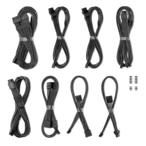 CableMod C-Series Pro ModMesh Sleeved 12V-2x6 12VHPWR Dual StealthSense Cable Kit for Corsair RMi, RMx (Black Label) - carbon - Image 2
