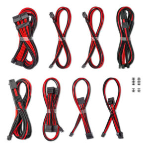 CableMod C-Series Pro ModMesh Sleeved 12V-2x6 12VHPWR Dual StealthSense Cable Kit for Corsair RMi, RMx (Black Label) - juodos spalvos/raudonos spalvos - Image 2