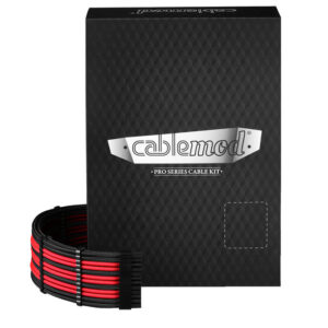 CableMod C-Series Pro ModMesh Sleeved 12V-2x6 12VHPWR Dual StealthSense Cable Kit for Corsair RMi, RMx (Black Label) - juodos spalvos/raudonos spalvos