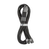 CableMod C-Series Pro ModMesh 12V-2x6-Cable, Sleeved, 16-Pin to 2x 8-Pin, for Corsair Type 4 ir 3 PSUs - juodos spalvos, 60cm