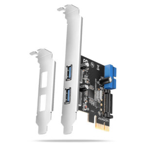 AXAGON PCEU-232RS expansion card, PCIe 4.0 x1, 4x USB 3.0, 2x internal - juodos spalvos
