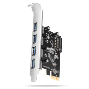 AXAGON PCEU-430RS expansion card, PCIe 4.0 x1, 4x USB 3.0 - juodos spalvos