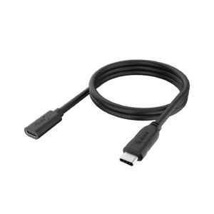 Akasa Type-C Extension Cable C(M) to C(F), 1.2 m - black